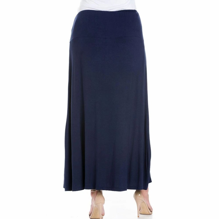 Skirts & Skorts * | Plus Size 24Seven Comfort Apparel Comfortable Fit Elastic Waist Maxi Skirt