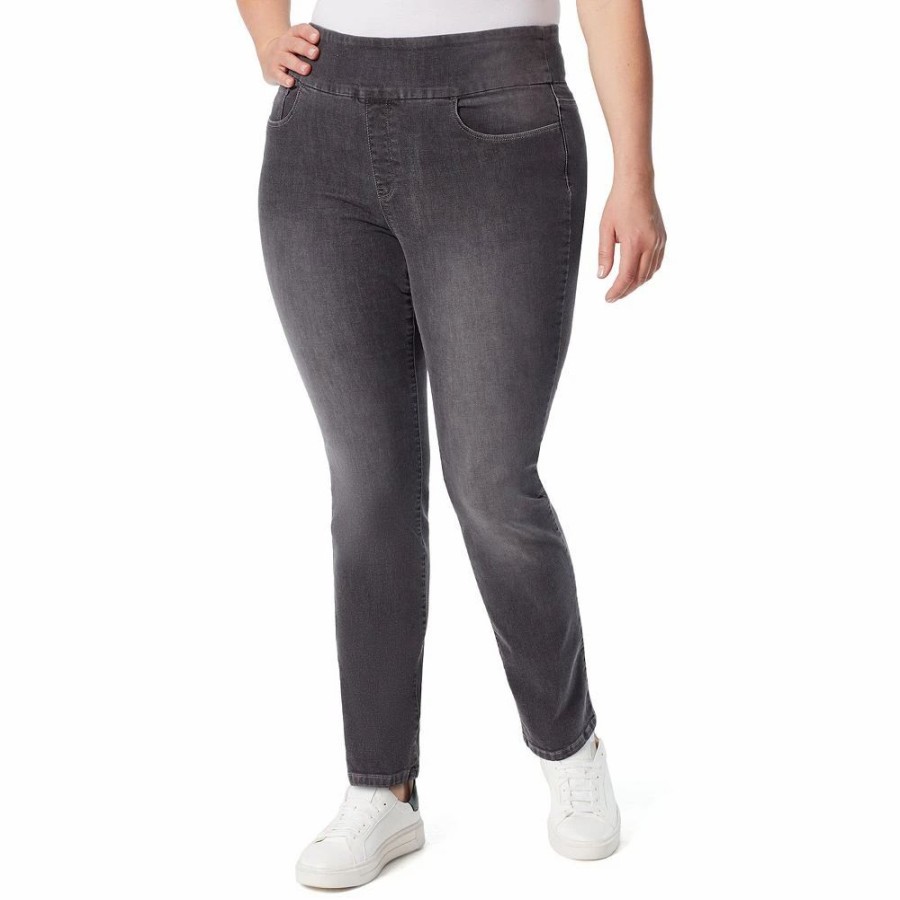 Jeans * | Plus Size Gloria Vanderbilt Amanda Pull On Pants