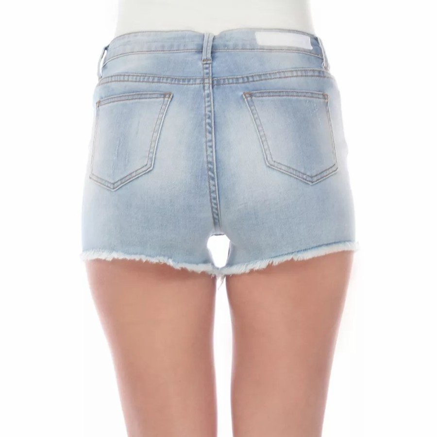 Pants * | Women'S White Mark 3 Ripped Jean Shorts