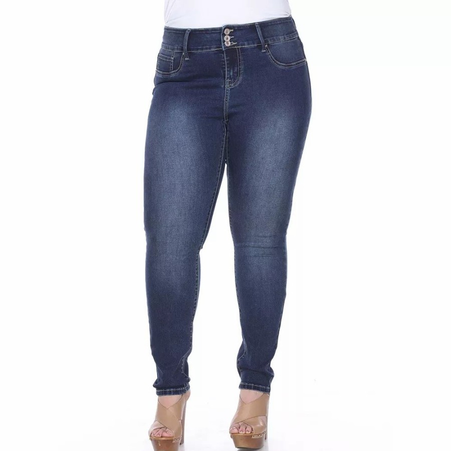 Jeans * | Plus Size White Mark Stretch Skinny Jeans