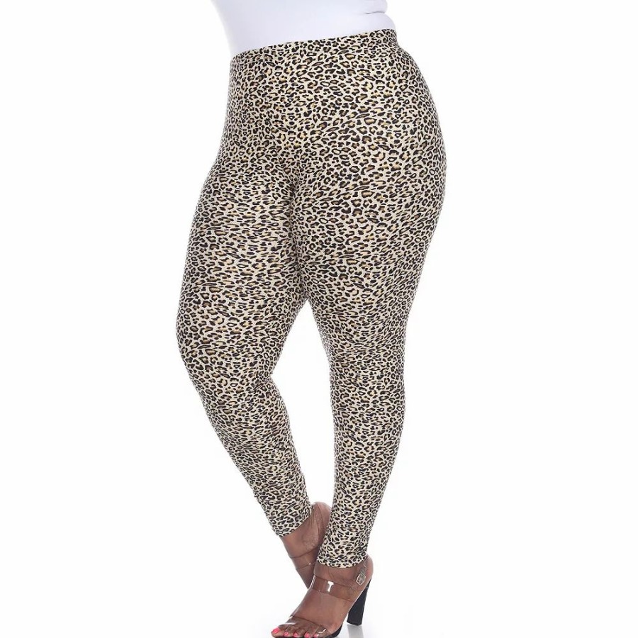 Pants * | Plus Size White Mark Print Leggings