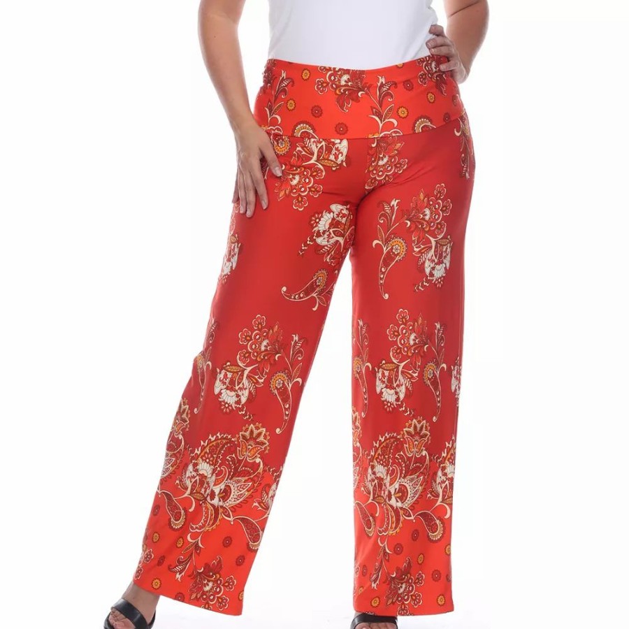 Pants * | Plus Size Mark Floral Paisley Print Palazzo Pants