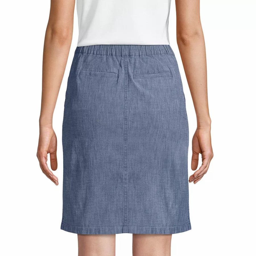 Skirts & Skorts * | Women'S Lands' End Tall Mid-Rise Chambray Skort