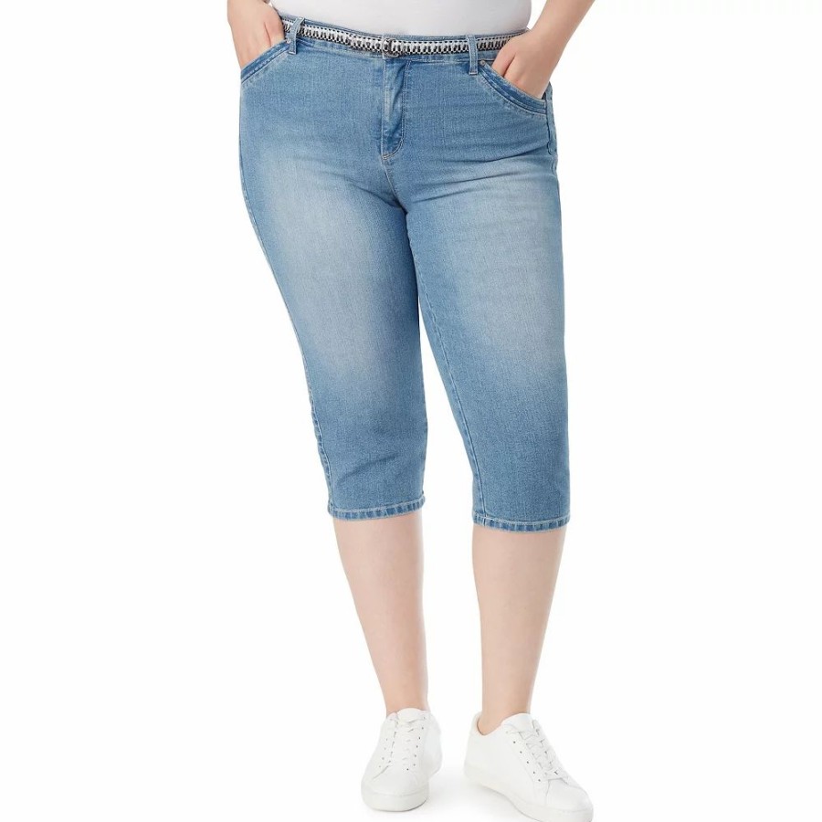 Crops & Capris * | Plus Size Gloria Vanderbilt Belted High-Rise Capris