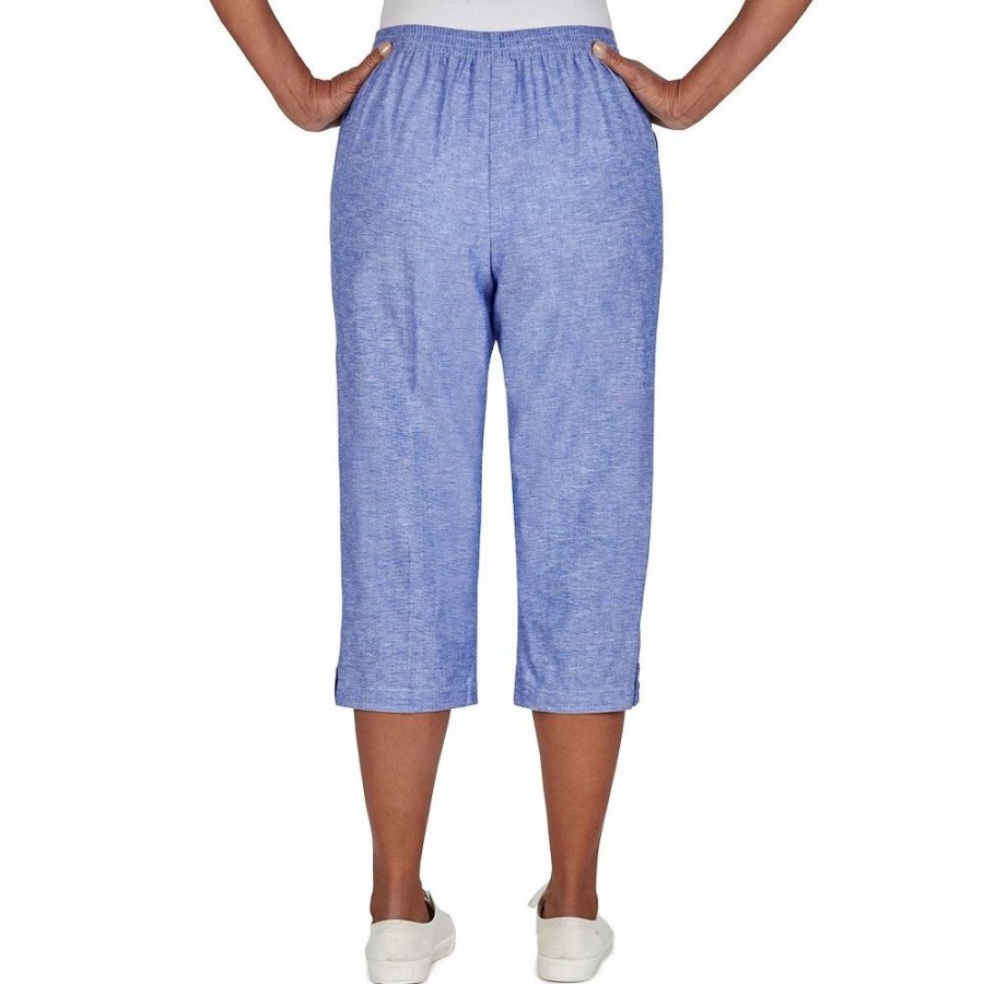 Crops & Capris * | Plus Size Alfred Dunner Chambray Button-Tab Capri Pants Lavender