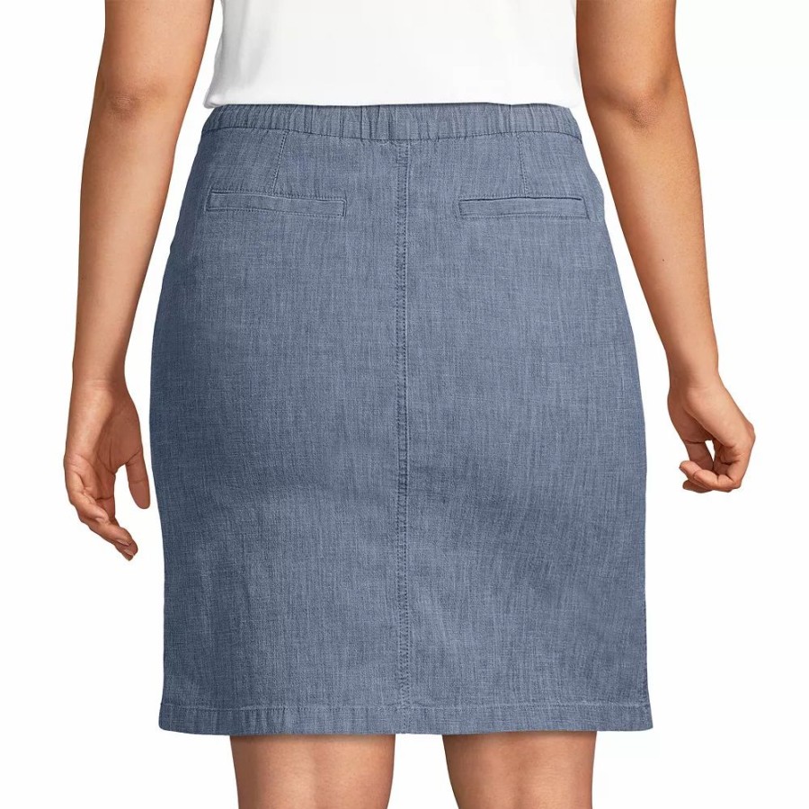 Skirts & Skorts * | Plus Size Lands' End Pull-On Chambray Skort