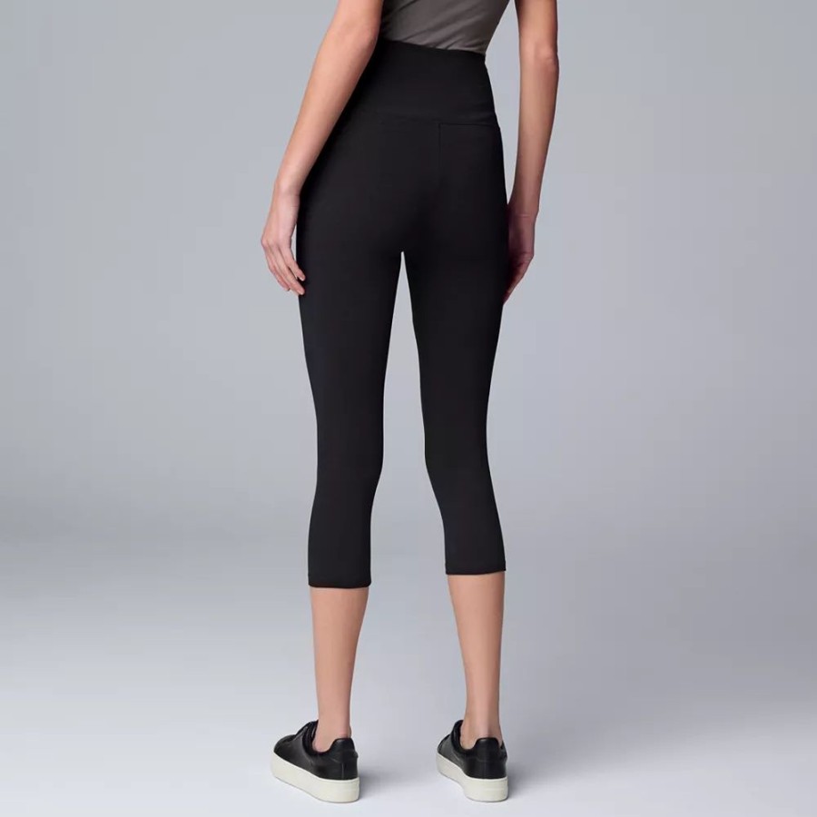 Crops & Capris * | Women'S Simply Vera Vera Wang High Rise Cotton Shaping Capri Leggings