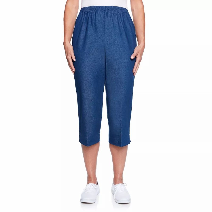 Crops & Capris * | Petite Alfred Dunner Pull-On Denim Capri Pants