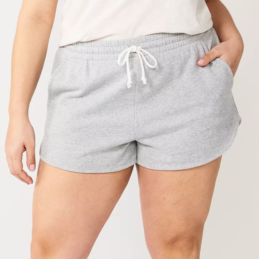 Shorts * | Juniors' Plus Size So Favorite Dolphin Hem Fleece Shorts