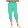 Crops & Capris * | Women'S Alfred Dunner Newport Pull-On Grommet Capri Pants Palm Green