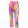 Crops & Capris * | Women'S Tek Gear Core High-Waisted Capri Leggings Pink Abstract Print