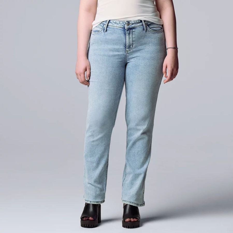 Jeans * | Women'S Simply Vera Vera Wang Relaxed Straight-Leg Jeans