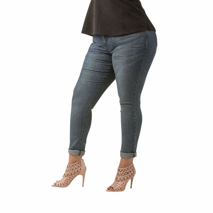 Jeans * | Poetic Justice Plus Size Women'S Curvy Fit Denim Five Pockets Skinny Jeans