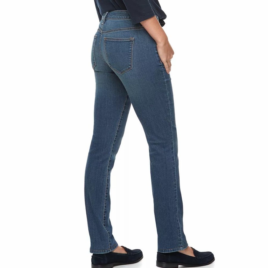 Jeans * | Women'S Sonoma Goods For Life Supersoft Midrise Straight-Leg Jeans