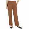 Jeans * | Petite Alfred Dunner Pull-On Straight-Leg Pants Cognac