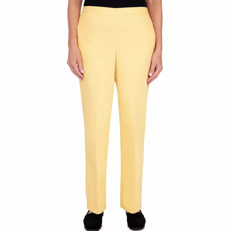 Pants * | Petite Alfred Dunner Bright Idea Sunshine Straight-Leg Pants