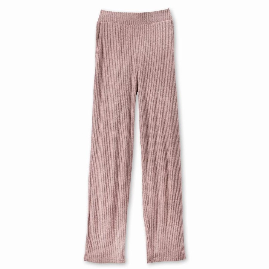 Pants * | I Am By Studio 51 Clean Wide Leg Pant, Cozy Loose Fit Knit Rib Fabric, Elastic Waistband