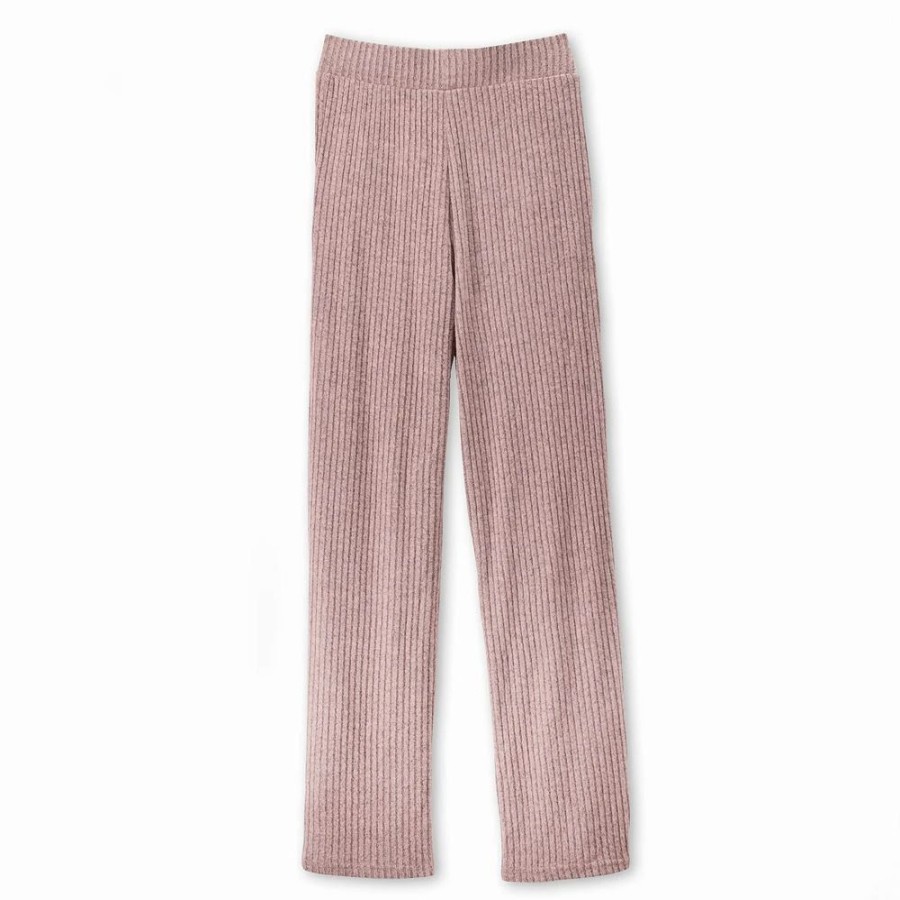 Pants * | I Am By Studio 51 Clean Wide Leg Pant, Cozy Loose Fit Knit Rib Fabric, Elastic Waistband