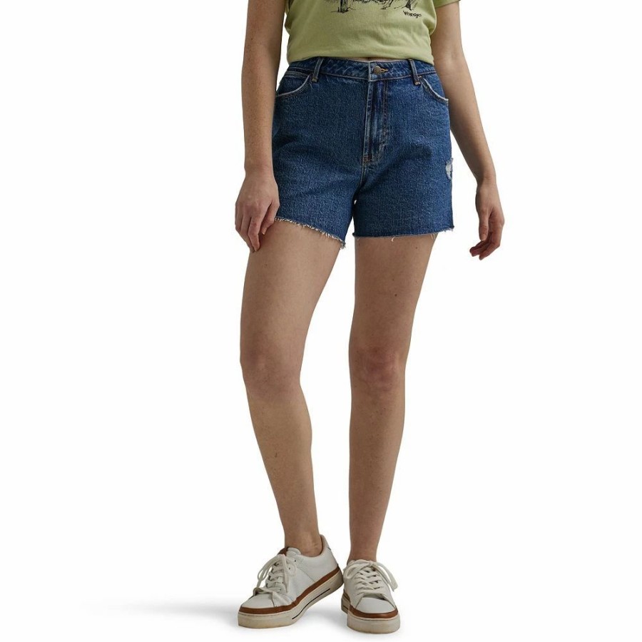 Shorts * | Women'S Wrangler High-Rise Vintage Jean Shorts